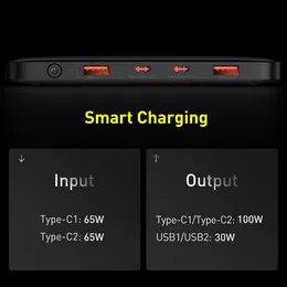 Baseus 100W Power Bank 20000mAh Type C PD Fast Charging Powerbank Portable External Battery Charger for Notebook with Cable