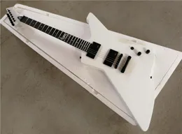 Chitarra elettrica con corpo bianco personalizzato in fabbricaTastiera in palissandro e inserto speciale per tastiHardware neroI pickup attivi possono essere personalizzati9856579