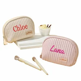 Persalized Name PU Cake Makeup Bag Портативная сумка для хранения косметики Shell Travel Mini W Сумка для рук Подарок невесты 73uH #