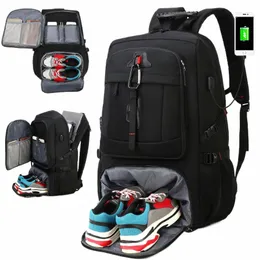 mochila de viagem masculina, mochila de caminhada e câmera de grande capacidade à prova d'água 50L, mochila de transporte com compartimento para sapatos s4G3 #