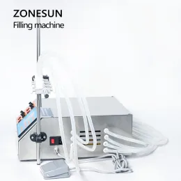 Zonesun 4 teste Macchina di riempimento liquido 3-4000 ml per il succo di acqua Essenziale Profumo elettrico Digitale Filler della pompa di controllo digitale