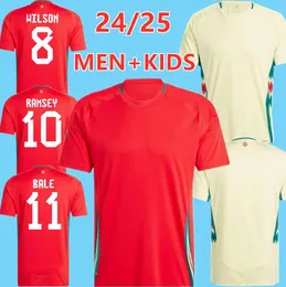 24-25 Wales Soccer Jerseys Bale Wilson Allen Ramsey National Team Rodon 24 25 Home Football Shirt Kort ärm Vuxna uniformer Fans Player Version 666