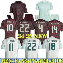 2024 كرة القدم جيرسي المنزل بعيدا عن راولتشاريتو لوزانو دوس سانتوس قميص كرة القدم Kids Kit H.Lozano Men يضع الزي الموحد لاعب المشجع