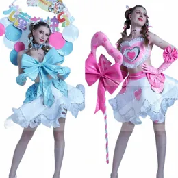 Women Party Gogo Costume Cute Blue Pink Leather Top Tutu kjol Jazz Dance Clothing Rave Outfit Stage Performance Wear XS6433 B8TO#