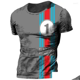 Męskie koszulki T koszule Vintage Mobil Streetwear Martini Sportswear Tshirt dla mężczyzn duże topy koszulka odzież wyścigi wyścigowe top kropla de dht7t