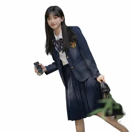 Navy Jacket for Girls School Coat High School Clothes JK Suit Japan Korean Uniform för Graduati Student Blazer Seifuku 16R5#