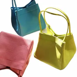 FI PU-Leder-Einkaufstasche für Frauen neigen weibliche Eimer-Tasche Einfache Schultermenger-Taschen Luxus-Designer-Handtaschen Geldbörsen E0HJ #