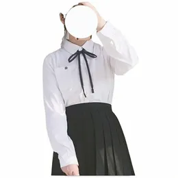 Uniforme scolastica giapponese per le ragazze Camicia bianca a maniche corte Scuola Dr Jk Vestito alla marinara Top Busin Uniformi da lavoro per le donne A1Fi #