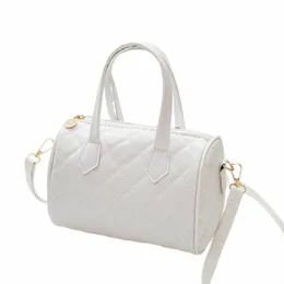 women's Bag New Trend Fi Casual Four Leaf Grass Printing Cross Shoulder Pillow Bag Lingge Embroidered Handbag a5MZ#
