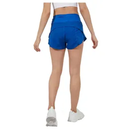 LL-0998 Women Back Zipper Pockets Sports with Liner Running Short Exercise Gym Workout Training Sportswear Jogger Shorts 6 Colors