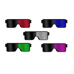 할로윈 크리스마스 및 다양한 축제를위한 8 개의 애니메이션 모드와 함께 Outdoor Eyewear LED USB 충전식 조명 선글라스