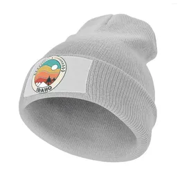 Berets Idaho Retro Vintage Sunset - Mountain Bevvenir Gift Hometown Turinown Nature Cap