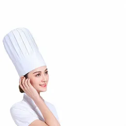 Kock High Hat Restaurant Baker Catering Cook Chef Hat Hotel Kitchen High Cap Women Män enhetlig servitör Workwear Hat Justerbar D3KB#