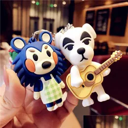 Nyckelringar Animal Crossing KeyChain Doll Car Chain Isabelle KK Nook Figures Toy Pendant Small Cute Keyring Accessories for Gift Drop D Dhhdu