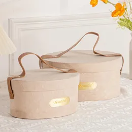 Contenitori per scatole di velluto da regalo con coperchi con manico in pelle Confezioni regalo Porta organizer Proposte Regali Fornitura per feste Caramelle