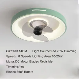 Deckenventilatoren mit leichten unsichtbaren Lüfterleuchten DC Motor 110 V 220 V Blätter reversibler Blätter 360 Grad Drehshackkopfventilatoren