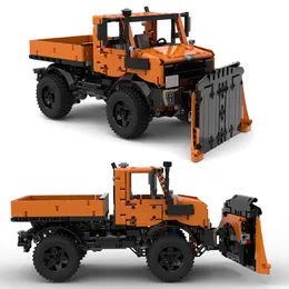 Nowe techniczne 1264PCS MOC Building Model ciężarówki UNMOG U1400 Snowplow Cars Mod 42126 F-150 DIY BRICKS Zabawki Zabawki