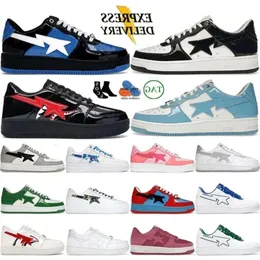 Staly sta 캐주얼 신발 Sk8 남자 플랫폼 운동화 Bepasta Black Patent Blue Orange Green 흰색 파스텔 핑크색 옐로우 남성 트레이너 스포츠 흉터