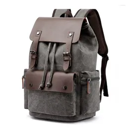 Рюкзак, большой шнурок, открытые мужские рюкзаки на плечо, сумка для старших, промытый холст, студенческий школьный дорожный ноутбук, 2024