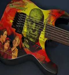 Кастомная электрогитара Kirk Hammett LTD KH3 Karloff Mummy, окрашенная по индивидуальному заказу с аэрографией глаз, звукосниматели Kandi EMG Floyd Rose Tremo7690628