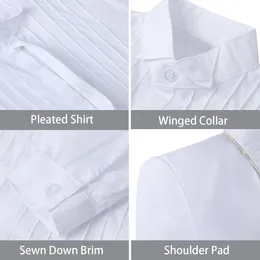 Baby Boy Chrzest Suit Suit Outfits Niemowlę Klasyczne smoking maluch ślub ślub formalne ubranie na imprezę Białe długie rękawy 6pcs