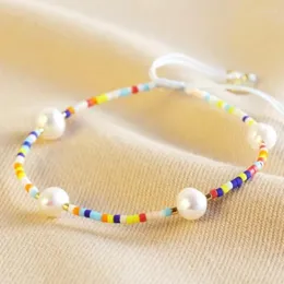 Strand ccgood natural de água doce pérola verão pulseiras simples pequena corda delicada multicolorido contas pulseras moda jóias para mulher