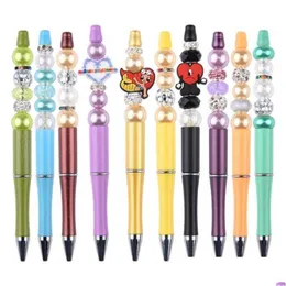 Shoe Parts Accessories Wholesale Jewelry Sile Beads Pen Novelty Decorative Add A Top Beadable Creative Diy Beaded Pens Drop Deliver Dhelj