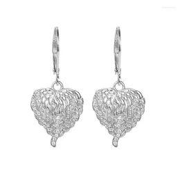 Dangle Earrings Seanlov Charm Silver Color Shinning Heart Angel Wing Cubic Zirconia Women Bridal Wedding Party Earring Fashion Jewelry