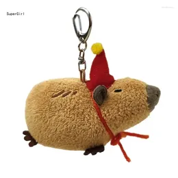 Keychains Capybara Keychain Adorable Toy With Squeaking Sound Plush Bag Charm Perfect For Bags And Key