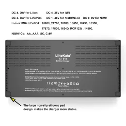 liitokala lii-s12 21700 9V Charger Charger LCD Display 12 Trough لـ 1.2v 3.8v 3.2v 3.7v IMR NIMH/CD 18650 26650 26700 AA AAA