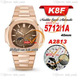 K8F 40mm Sport 5712 / 1R-001 Reserva de energia Relógio automático masculino 5712 Champagne Texture Dial Safira 18K Rose Gold Csae Pulseira Relógios hellowatch PPHW Z21B