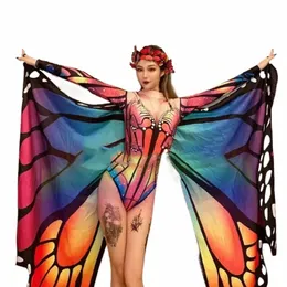 adulto discoteca cantante femminile sexy ali di farfalla tuta Gogo ballerino rave outfit danza jazz tuta n87K #