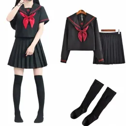 Dark Dem Japanese JK Sets School Girls Sakura Susproized Autumn School High School Women Novelty Sailor Sails Uniforms XXL B9DJ#