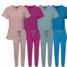 vendita all'ingrosso Sala operatoria Scrub uniforme medica Scrub da lavoro ospedaliero Set Forniture mediche Infermiera Chirurgia dentale Tuta Abbigliamento da lavoro I4KE #