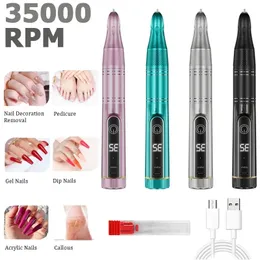 USB rechargeable portable 35000 rpm electric sander nail grinder nail polisher nail polisher manicure polisher tool 240318