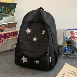 School Bags Student Backpack Croyance Black Star Women Shoulder Bag Lagre Capacity Knapsack Nylon Rucksack