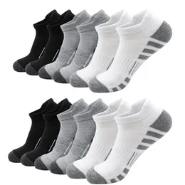 Mens Ankle Athletic Running Socks Low Cut Casual Sports Socks Breathable Cushioned Tab Short Socks for Men Women 6 Pairs 240321