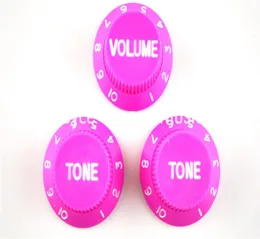 Розовый 1 Volume2 Tone Ручки управления электрогитарой для Fender Strat Style Guitar Wholes1139620
