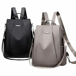 Mochila feminina casual nyl cor sólida saco de escola fi destacável alça de ombro bolsa de ombro mochila femenina z3p9 #