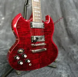 Çin Elektro Gitar OEM Mağazası G S G400 Özel Alev Maple Ahşap Sol El Gülağacı Klavye Yüksek Kalitesi7606876