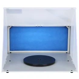 Protable Airbrush Spray Booth Exhaust Fan with Filter Kit LED Lighting for Model Coloring DIY Art Spray Paint Box Workbench