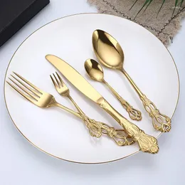 Conjuntos de utensílios de jantar 5-PCs 304 Calhas de aço inoxidável Conjunto