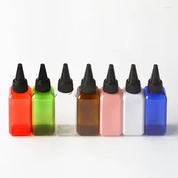 Butelki do przechowywania 50 ml 50 ml pustego kwadratowego skrętu Cap Pet napełnione plastikowe pojemniki z spiczastymi ustami opakowanie kosmetyczne