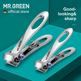 MR.GREEN Nail Clippers Wide Jaw Opening Stainless Steel Fingernail Clipper Thick Hard Toenail Cutter Manicure Scissors tools 240315