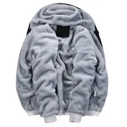 Men's Hoodie Winter Thick Warm Fleece Zipper Hoodies Coat Casual Daily Sportwear Male Streetwear Hoodies Sweatshirts Unisex