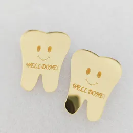 Bomboniera 50 pezzi Etichette con nome dente specchio inciso personalizzate Centrotavola centrotavola per decorazioni regalo per baby shower Primi favori