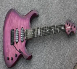 Personalizado JPX 24 Frets Music Man Ernie Ball JohnPetrucci Purple Flame Maple Top Guitarra Elétrica Bloqueio Tremolo Bridge Black Hardware2559969