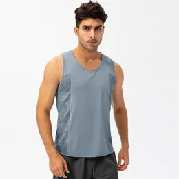 LL Designer Spring and Summer Mens Sports Vest Vaster T-shirt the rectable Quick Dry Litness Complements Outdoor Running Training Operess Top