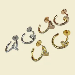 Klassisk designer smycken örhänge nagel full strasspläterad silver örhänge premium mode smycken semester gåva minimalist skimrande zl201 b4