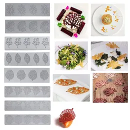 12 Styles LeafFlower Design Lace Mat Chocolate Fondant Mold DIY Sugar Craft Silicone Pad Cake Decorating Tools Kitchen Bakeware 240328